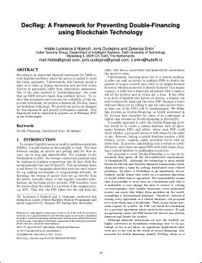 Thumbnail of Decreg: A framework for preventing double-financing using blockchain technology