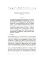 Thumbnail of Cryptographic Auditing for Collaborative Learning