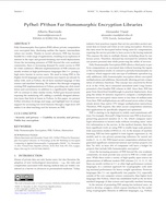 Thumbnail of Pyfhel: PYthon For Homomorphic Encryption Libraries